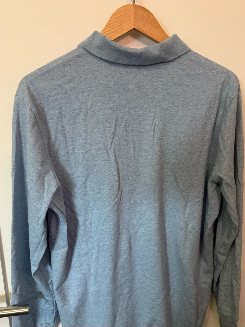 Ralph Lauren Light Blue Long-Sleeve Polo with Contrast Placket